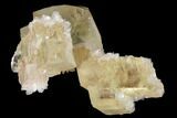 Stilbite Encrusted Calcite Crystal Cluster - India #169029-2